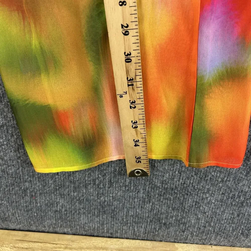 Bananhot Pants XS Lily Sunrise Chiffon Tie Waist Flare Multi Beach Resort Pool - Picture 11 of 14